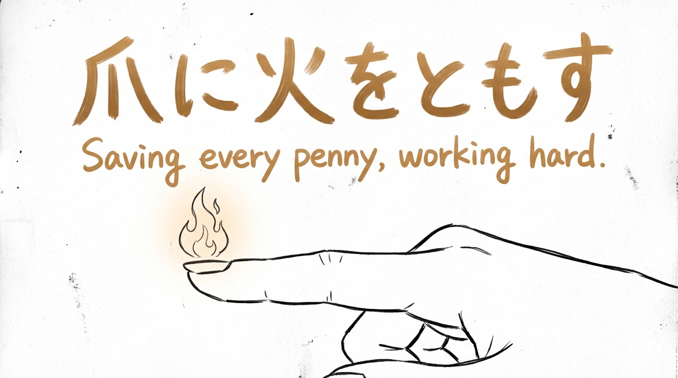 「爪に火をともす」の意味や由来とは？例文でわかりやすく解説！