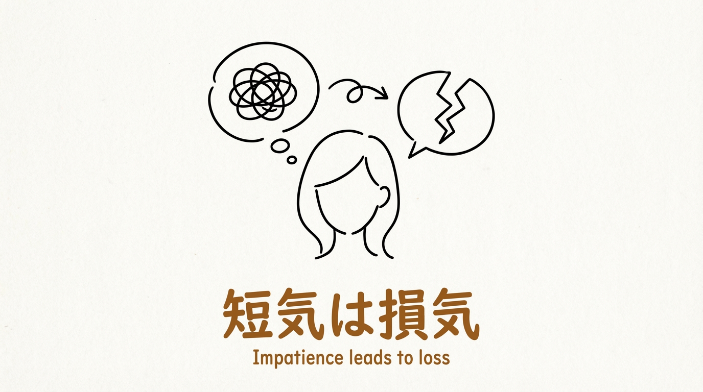 「短気は損気」の意味や由来とは?例文でわかりやすく解説!