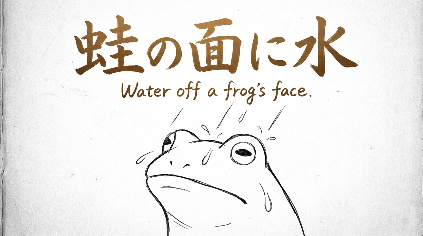 「蛙の面に水」の意味や由来とは？例文でわかりやすく解説！