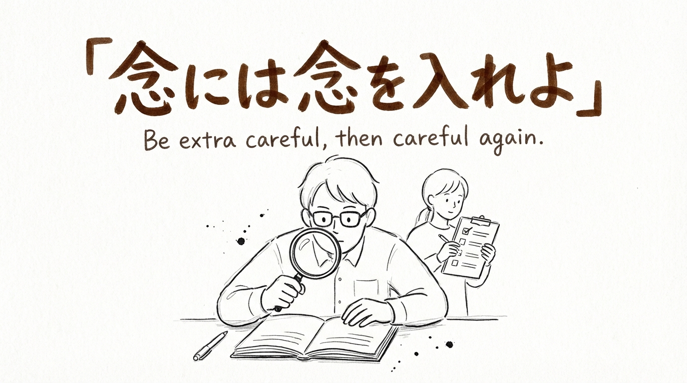 「念には念を入れよ」の意味や由来とは?例文でわかりやすく解説!