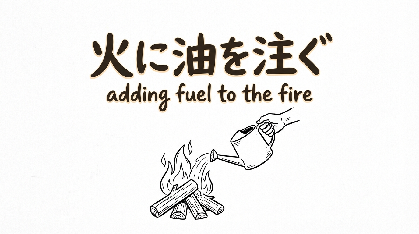 「火に油を注ぐ」の意味や由来とは？例文でわかりやすく解説！