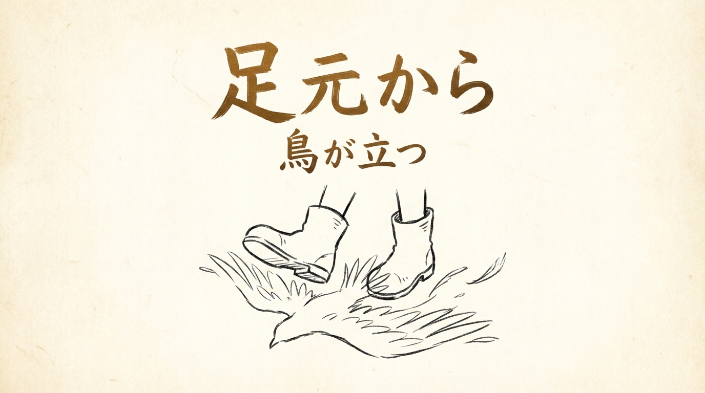 「足元から鳥が立つ」の意味や由来とは？例文でわかりやすく解説！