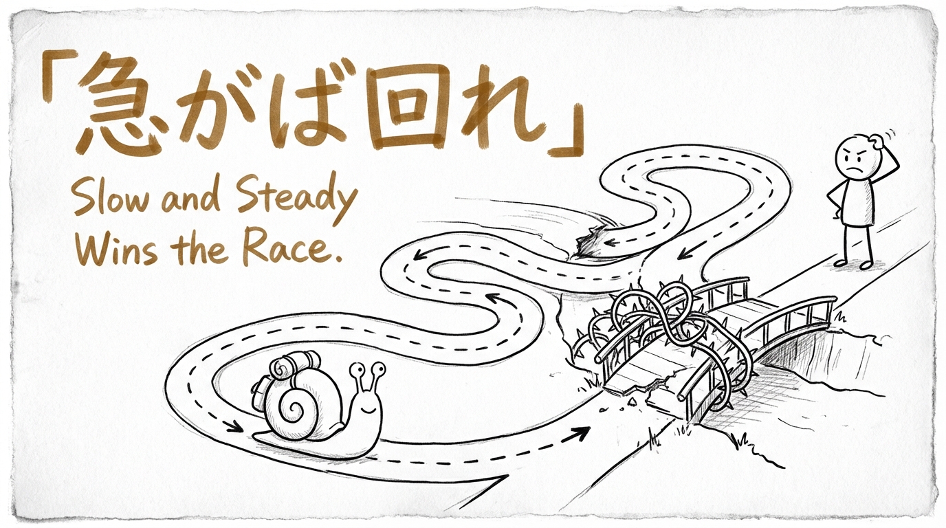 「急がば回れ」の意味や由来とは?例文でわかりやすく解説!