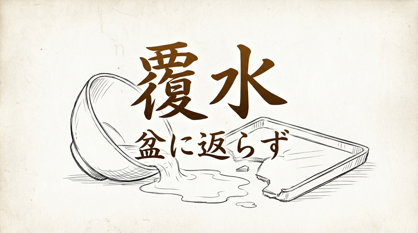 「覆水盆に返らず」の意味や由来とは?例文でわかりやすく解説!