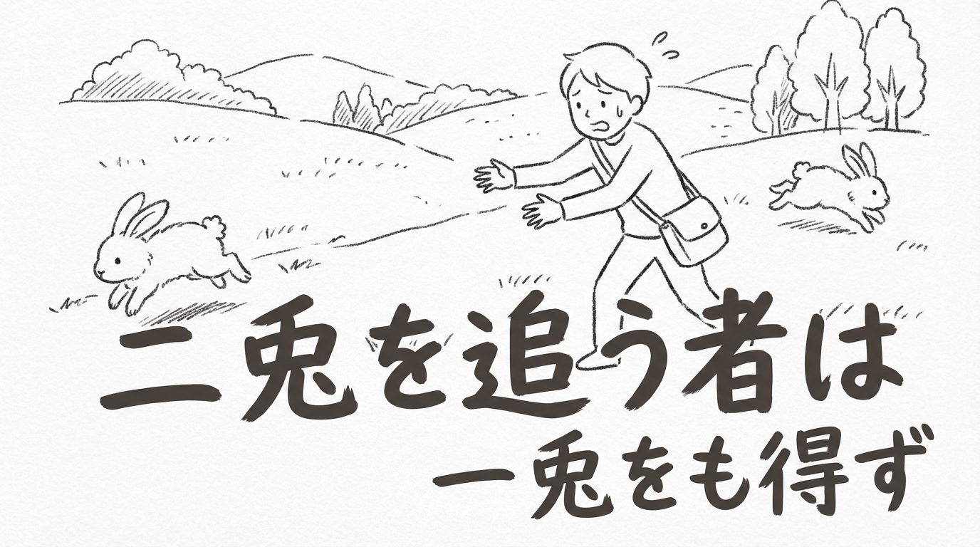 「二兎を追う者は一兎をも得ず」の意味や由来とは?例文でわかりやすく解説!