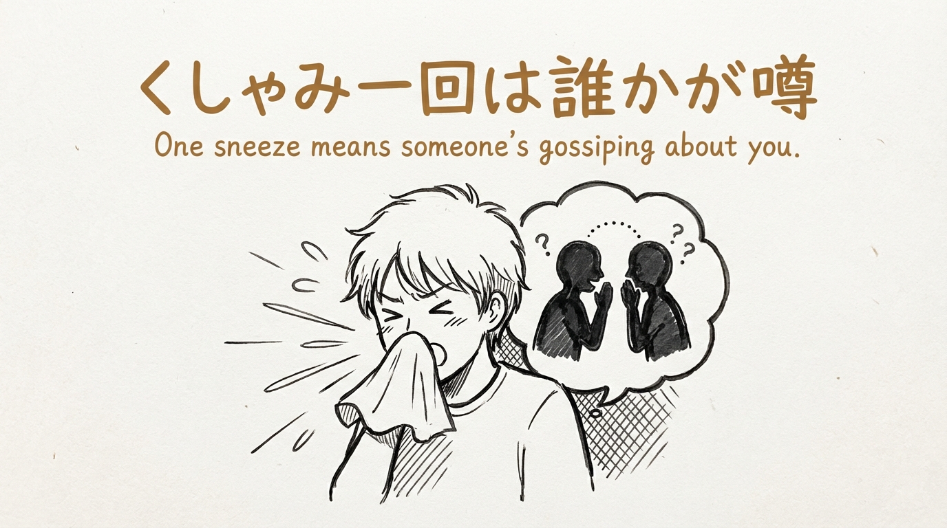 「くしゃみ一回は誰かが噂」の意味や由来とは?例文でわかりやすく解説!