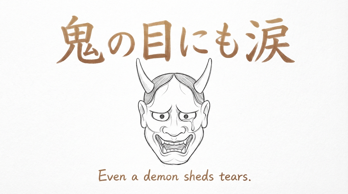 「鬼の目にも涙」の意味や由来とは？例文でわかりやすく解説！