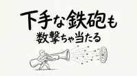 「下手な鉄砲も数撃ちゃ当たる」の意味や由来とは？例文でわかりやすく解説！