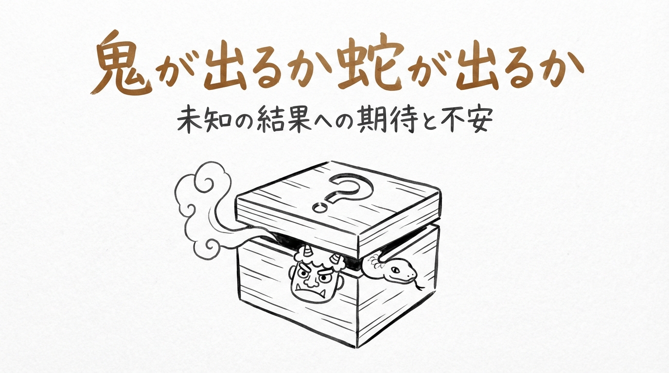 「鬼が出るか蛇が出るか」の意味や由来とは?例文でわかりやすく解説!