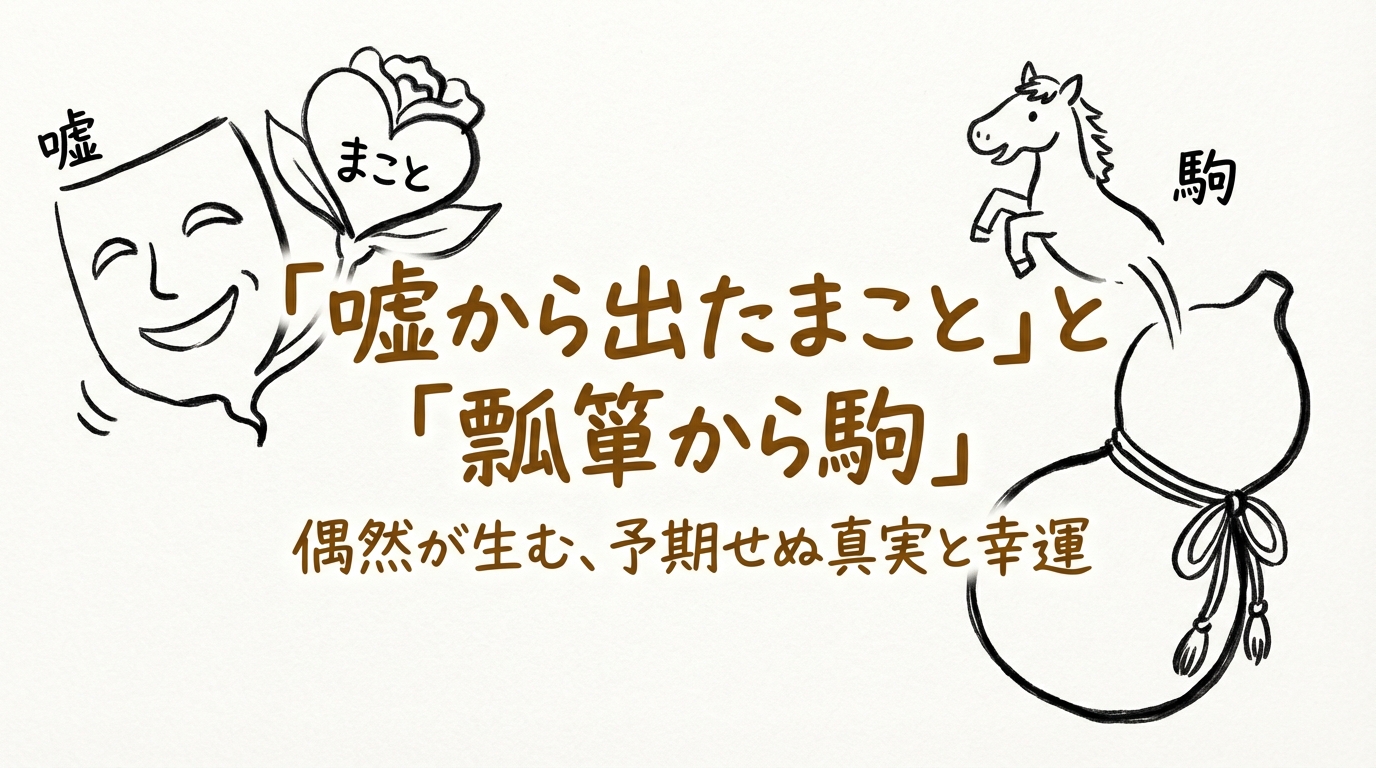 「嘘から出たまこと」と「瓢箪から駒」の意味や由来とは？例文でわかりやすく解説！