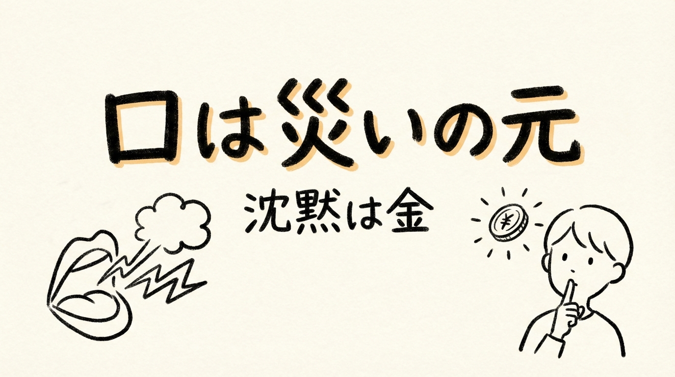 「口は災いの元沈黙は金」の意味や由来とは?例文でわかりやすく解説!
