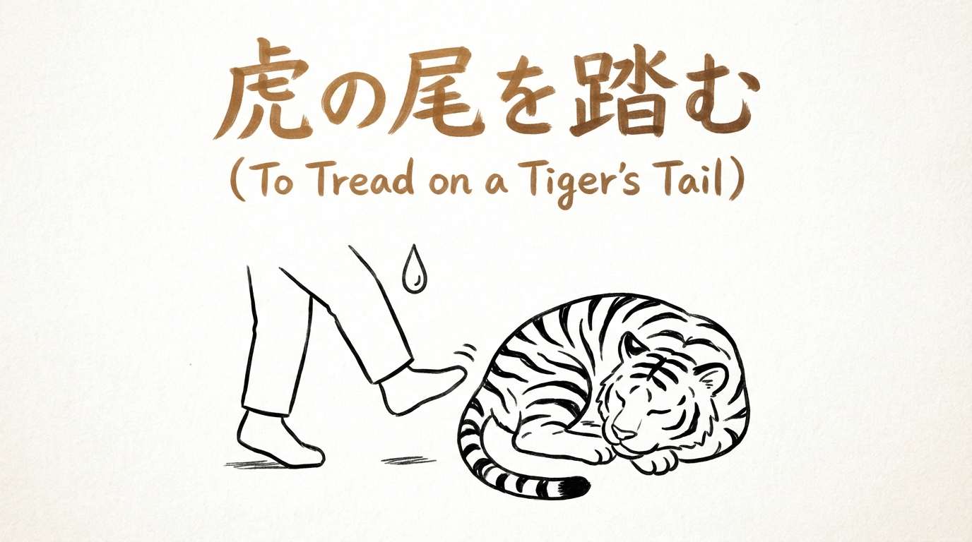 「虎の尾を踏む」の意味や由来とは?例文でわかりやすく解説!