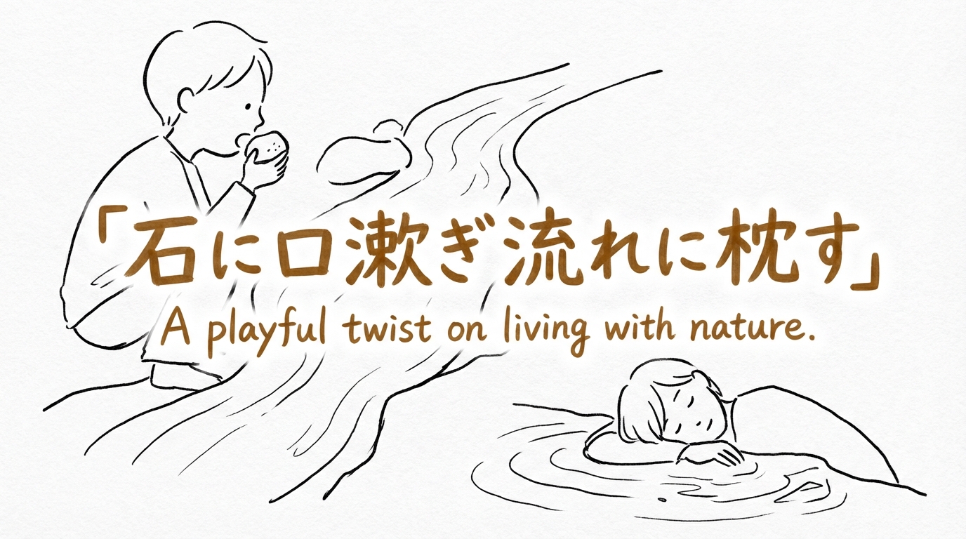 「石に口漱ぎ流れに枕す」の意味や由来とは？例文でわかりやすく解説！