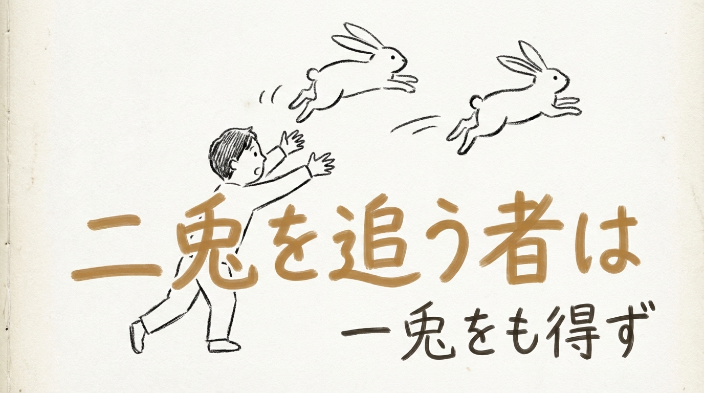 「二兎を追う者は一兎をも得ず」の意味や由来とは?例文でわかりやすく解説!