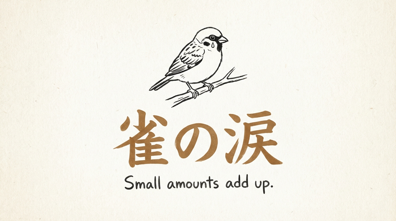 「雀の涙」の意味や由来とは？例文でわかりやすく解説！